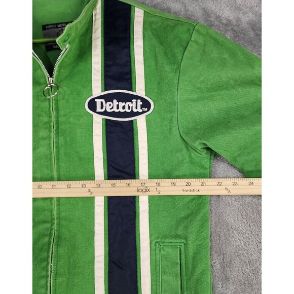 Detroit Motor Company Jacket Mens Small Green Denim Full Zip Long Sleeve - Picture 5 of 13